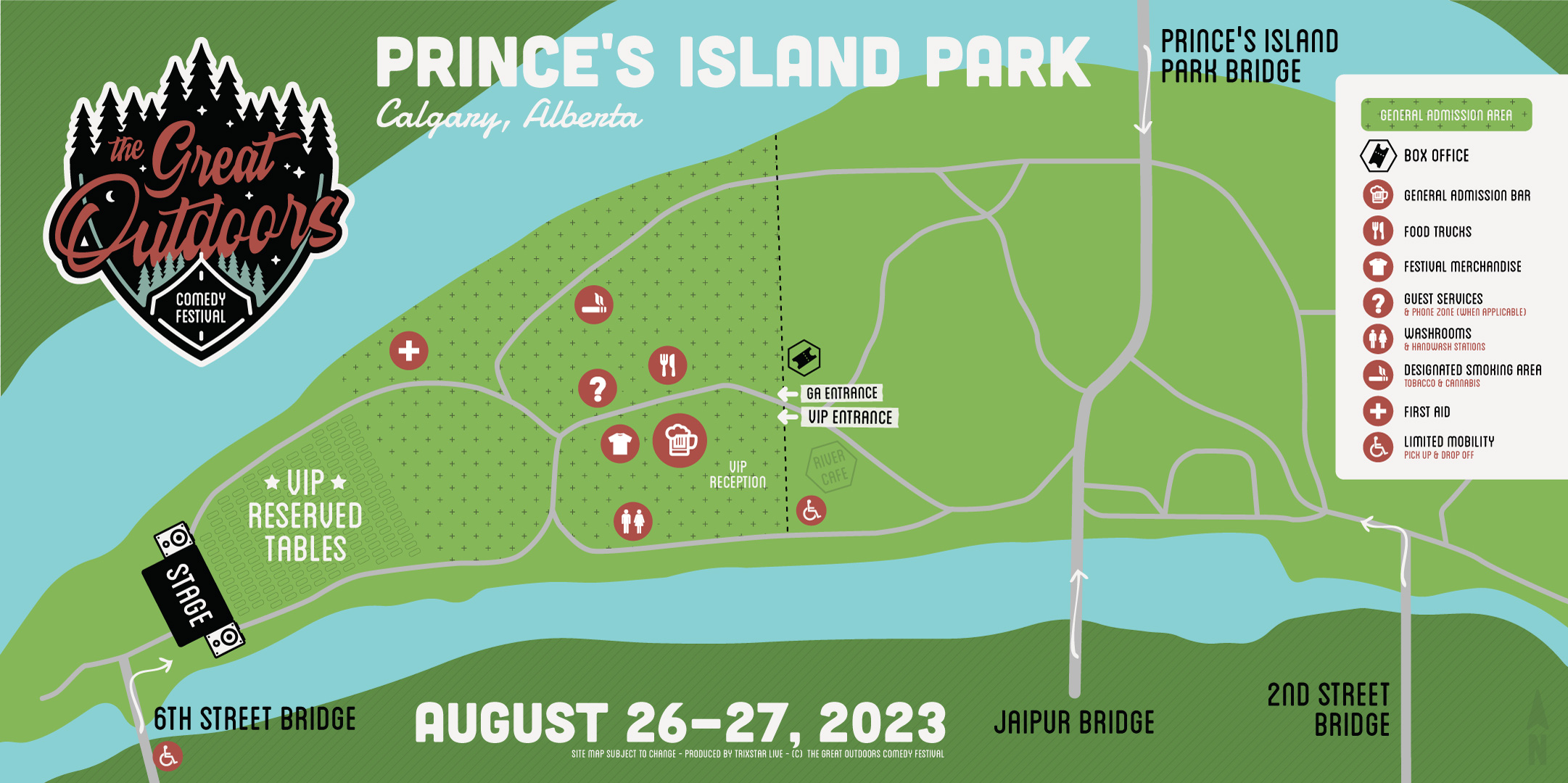 GOCF 2023 Calgary Site Map - Prince's Island Park