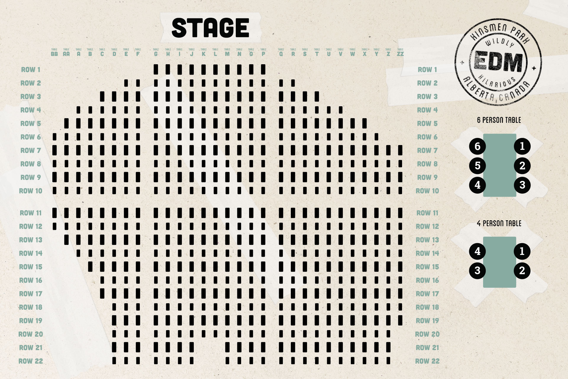 VIP Table Layout & Seating Chart - Edmonton, AB